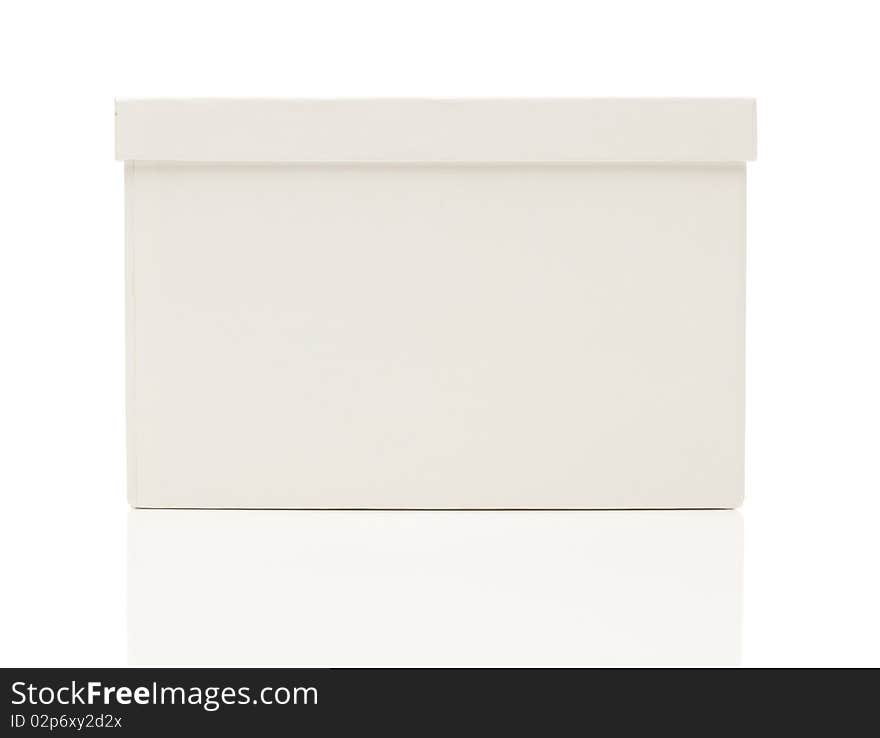 Blank White Box with Lid Isolated on a White Background Ready for Your Own Message. Blank White Box with Lid Isolated on a White Background Ready for Your Own Message.