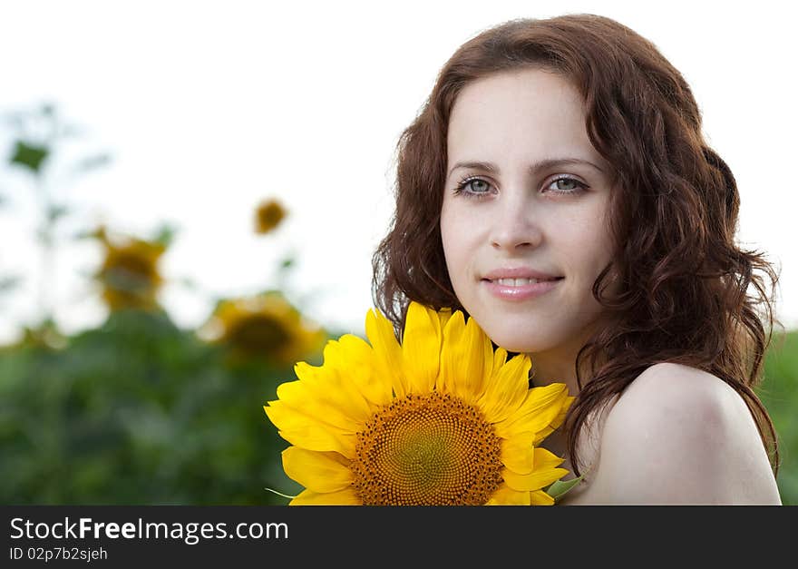 Young beauty woman on sea