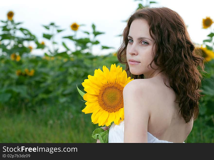 Young beauty woman on sea