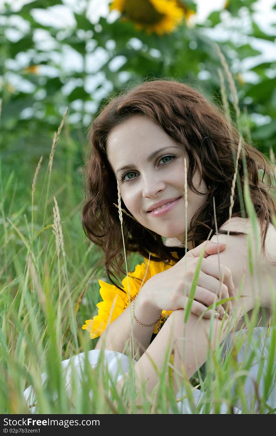 Young beauty woman on sea