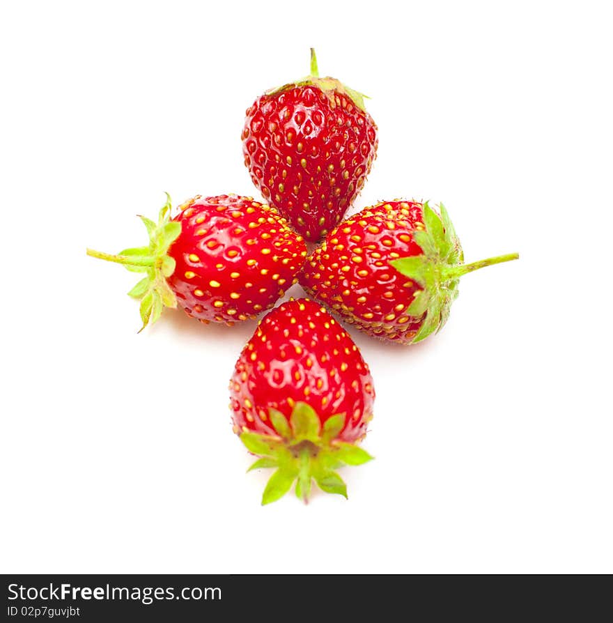 Fresh and tasty strawberries isolated on white background. Fresh and tasty strawberries isolated on white background