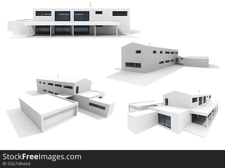 3d Modern House On White Background