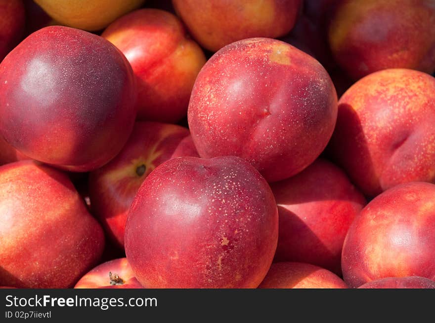 Ripe, juicy peach red