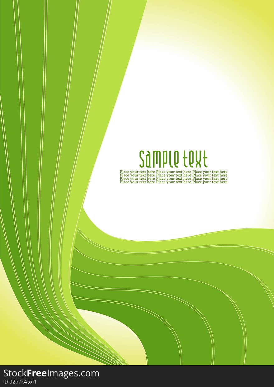 Abstract Green Wave Background