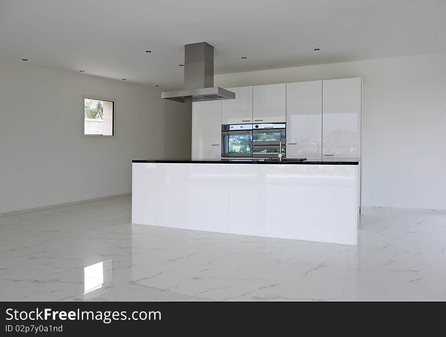 Beautiful interior of a modern house 
, open kitchen