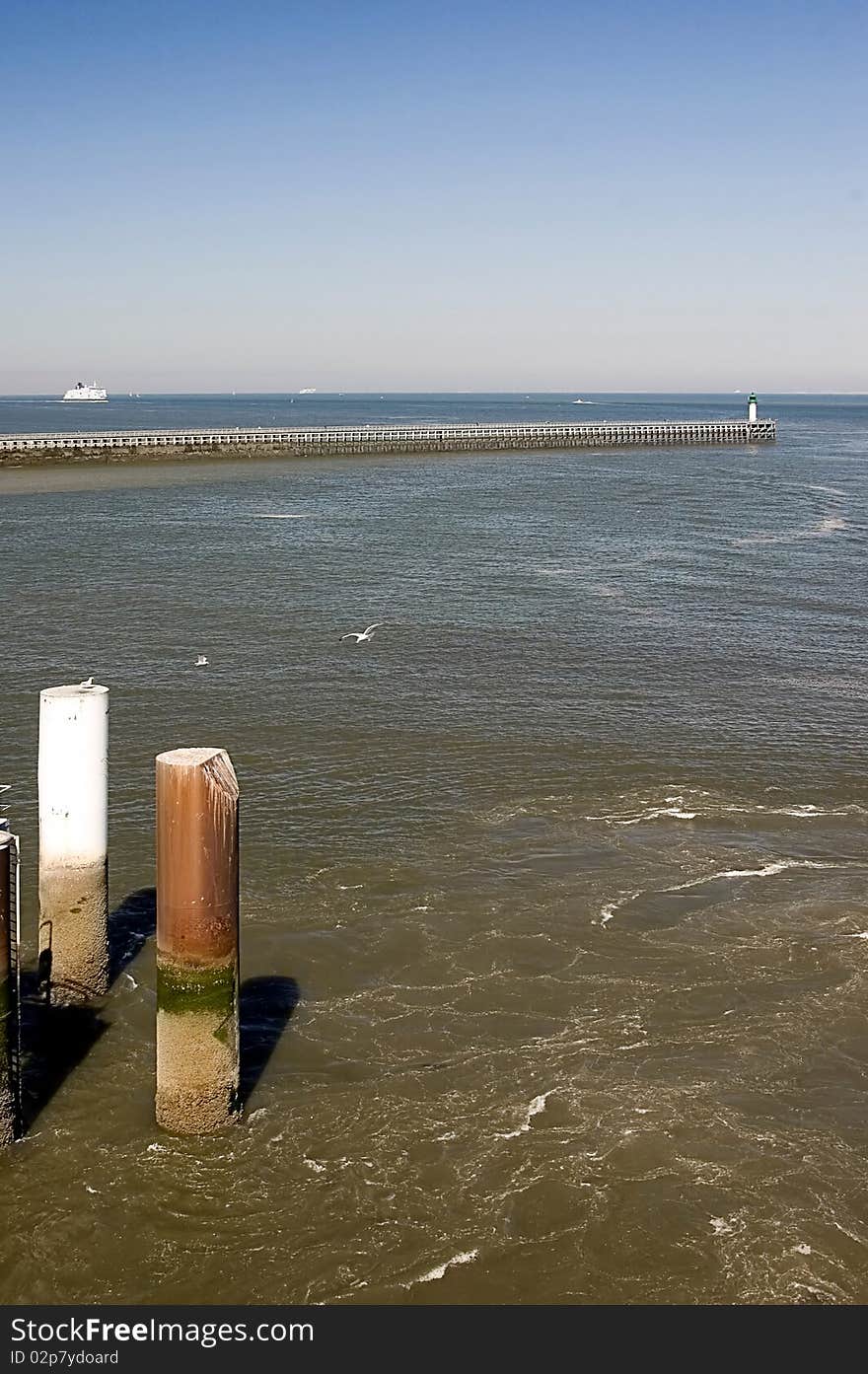 View of the port in Calais on the English Channel