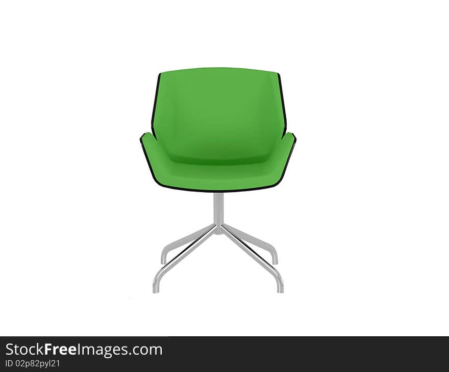 Green office armchair isolated