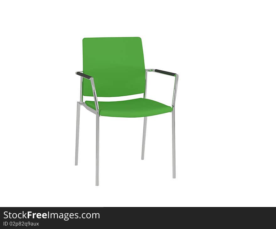 Green office armchair isolated