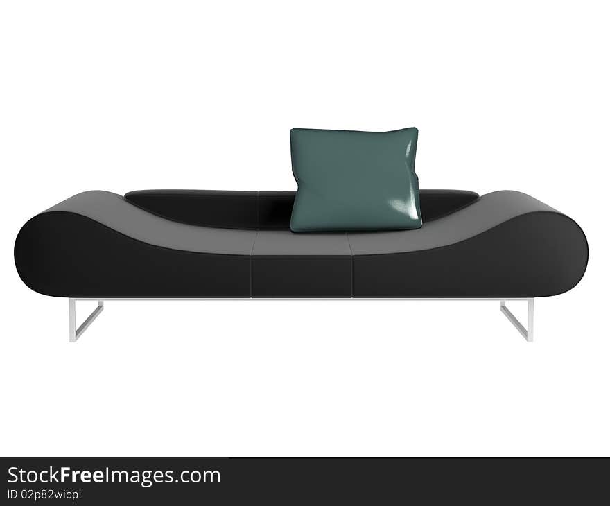 Modern black sofa isolated