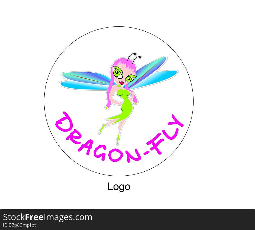 Logo shop fashion with dragon-fly