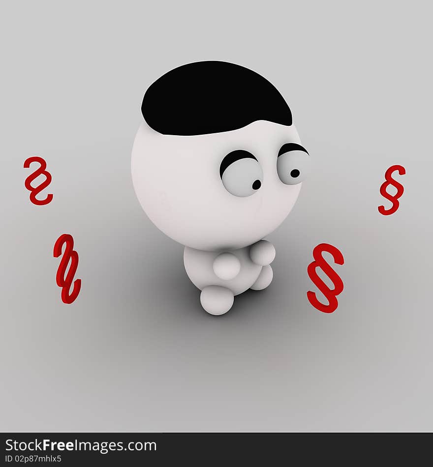 Figure with symbol on white background. Figure with symbol on white background