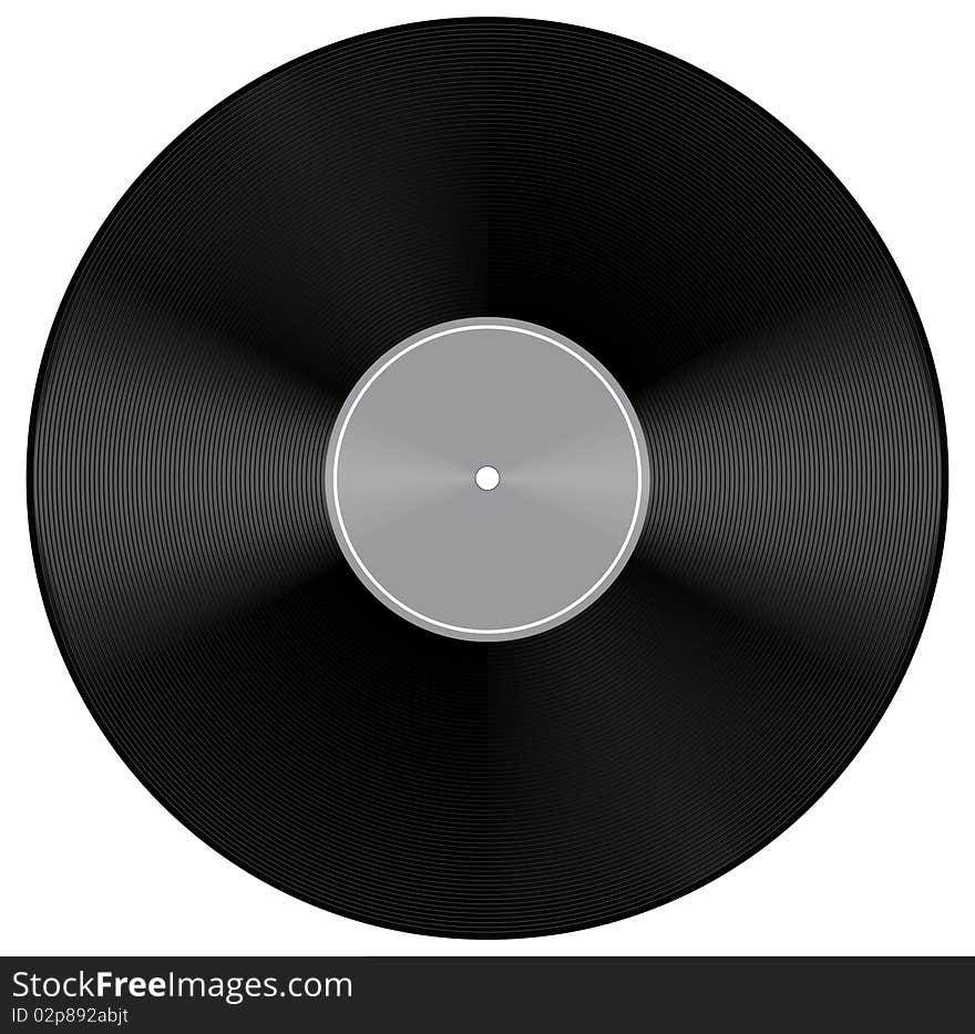 Vinyl record on a white background. Vinyl record on a white background