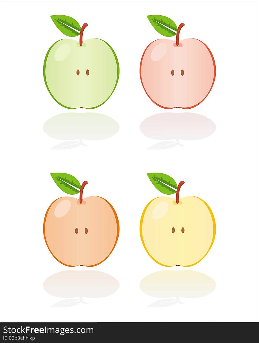 Set of 4 apples