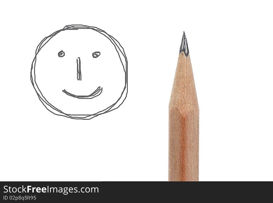 Drawing of a smiley face. Drawing of a smiley face