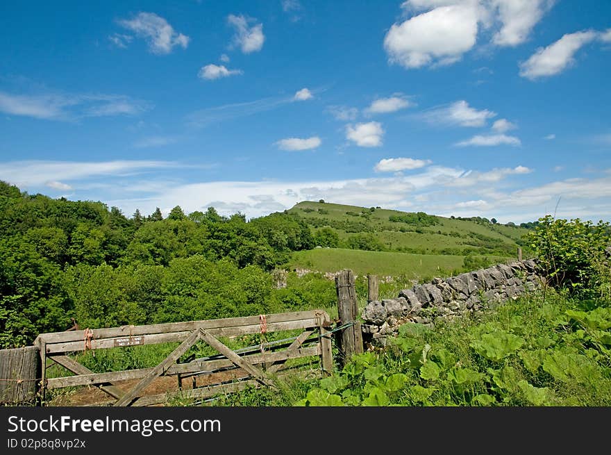 The landscape at millers dale in 
derbyshire in england. The landscape at millers dale in 
derbyshire in england