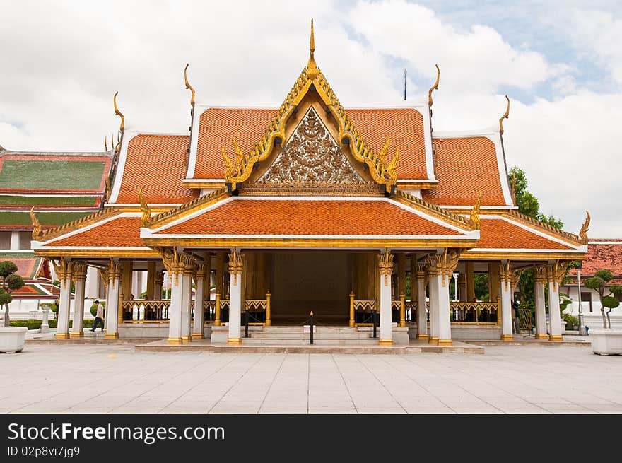 Close-up Thai Style Building for The King at center of bangkok