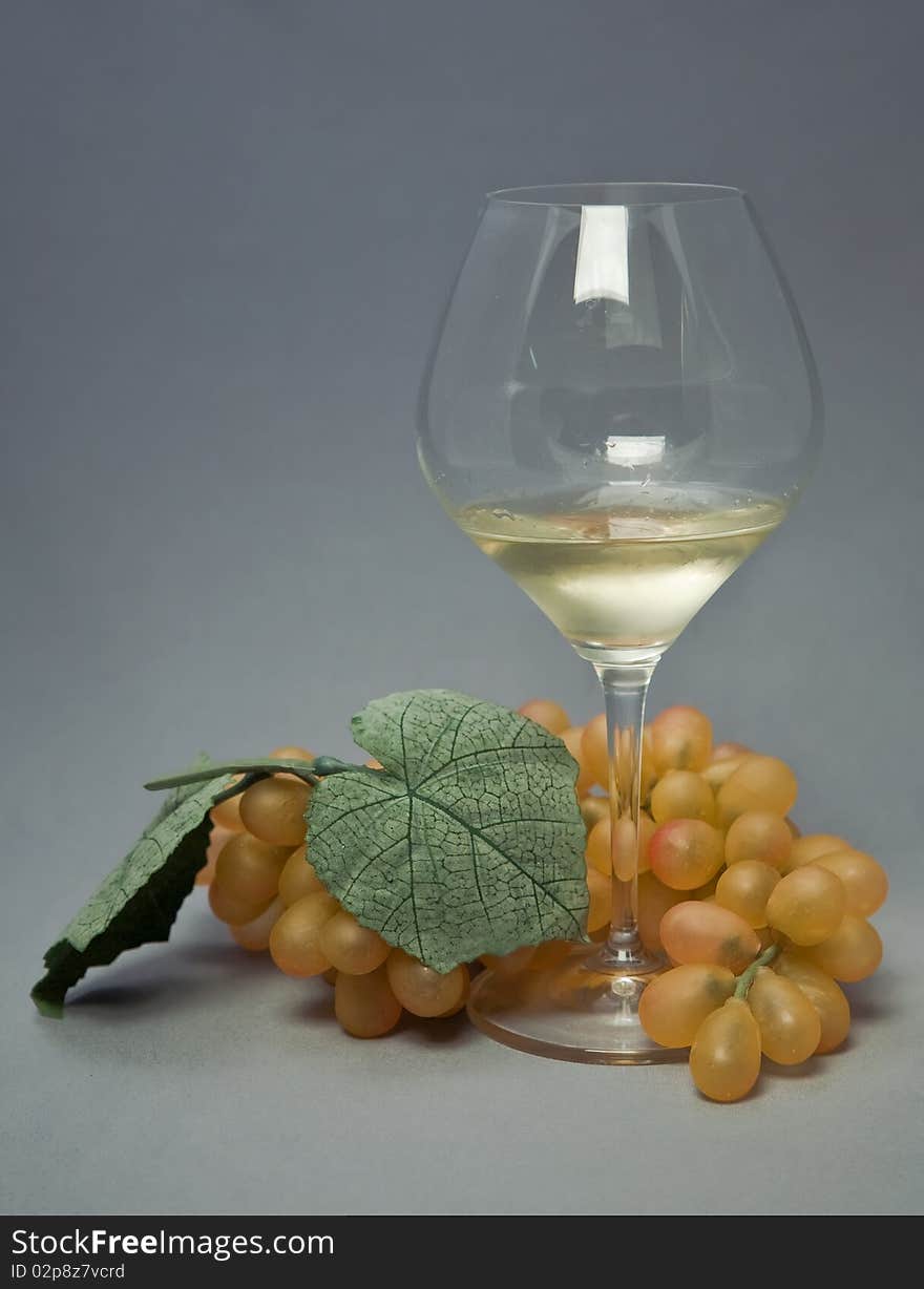 Picture of a still-life with fruit and wine glass