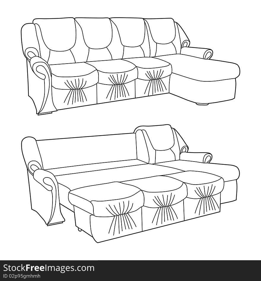 Vector illustration of Classic sofa. Vector illustration of Classic sofa