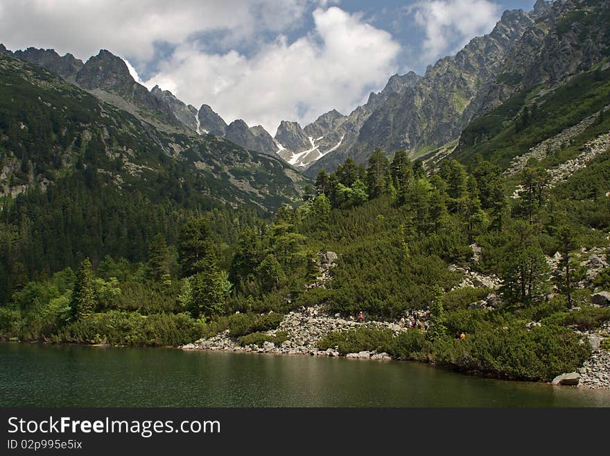 High Tatra - Popradske tarn in Slovakia. High Tatra - Popradske tarn in Slovakia