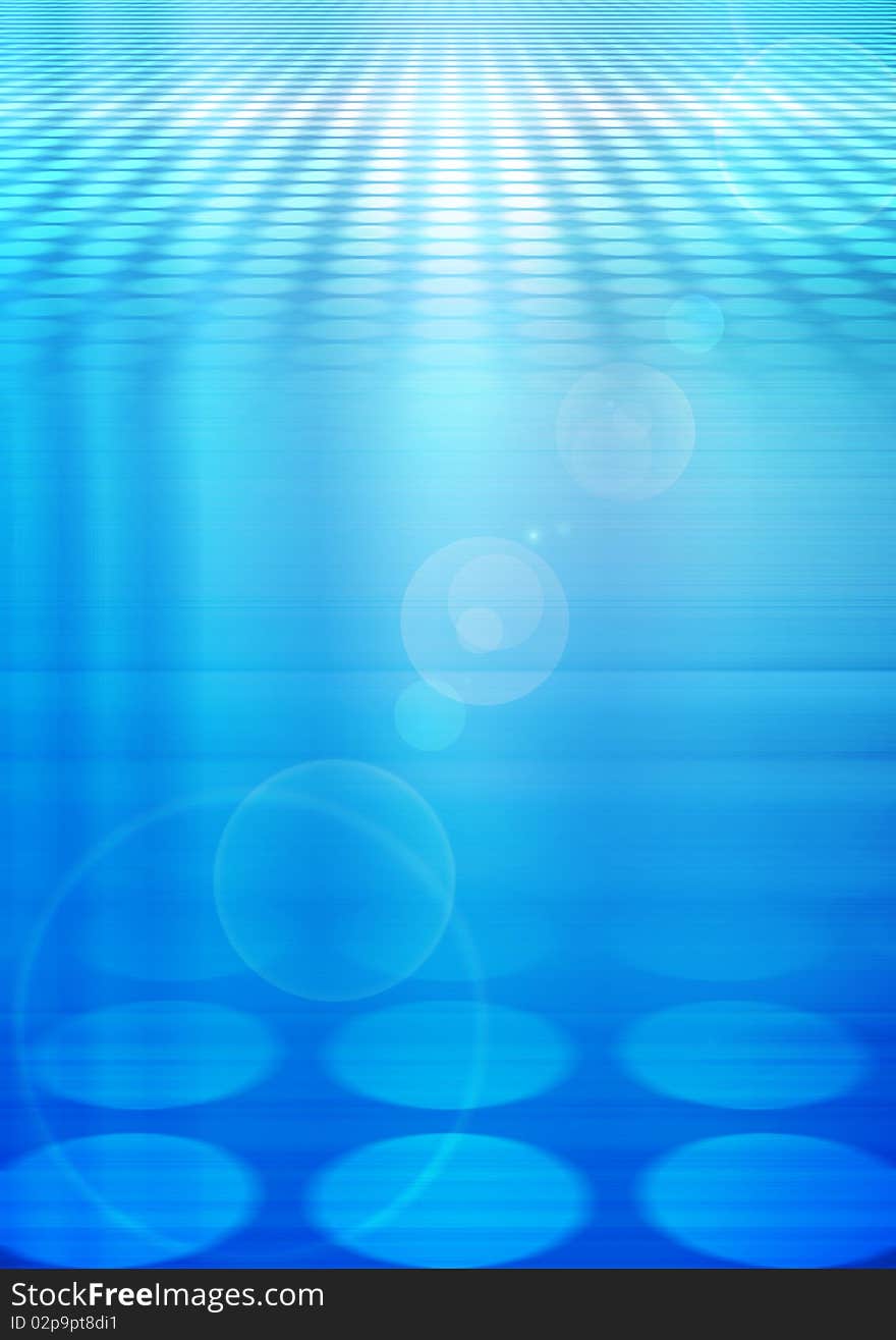 Background includes a blue circle with white. Background includes a blue circle with white