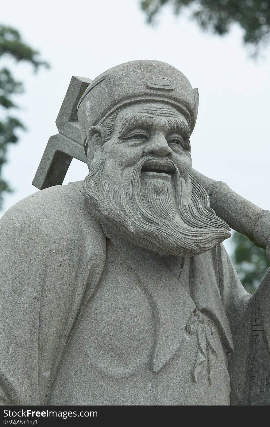 Sian of the eight Chinese White stone carving