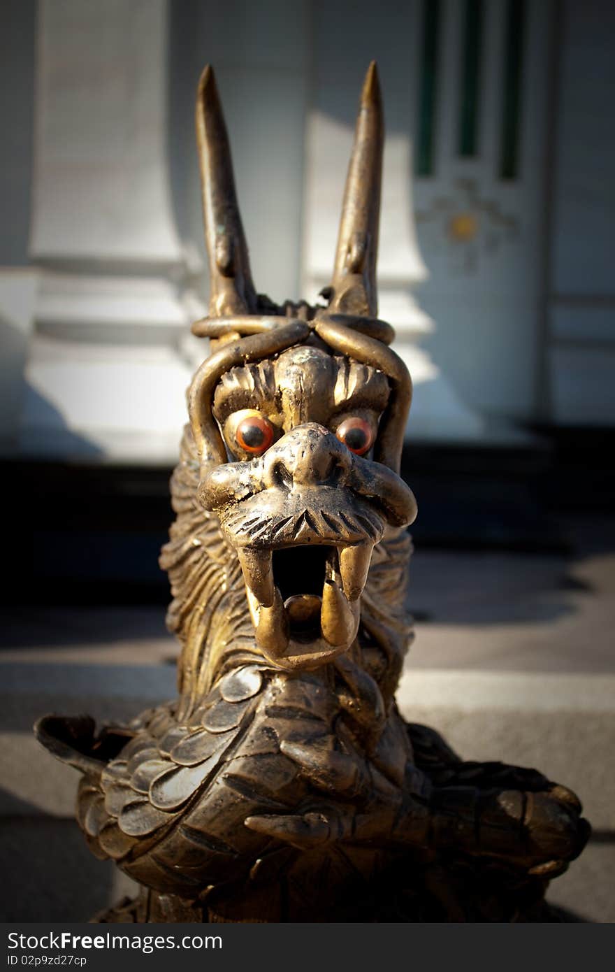 Dragon looks formidable in the area of Khon Kaen City Pillar Shrine, Thailand.