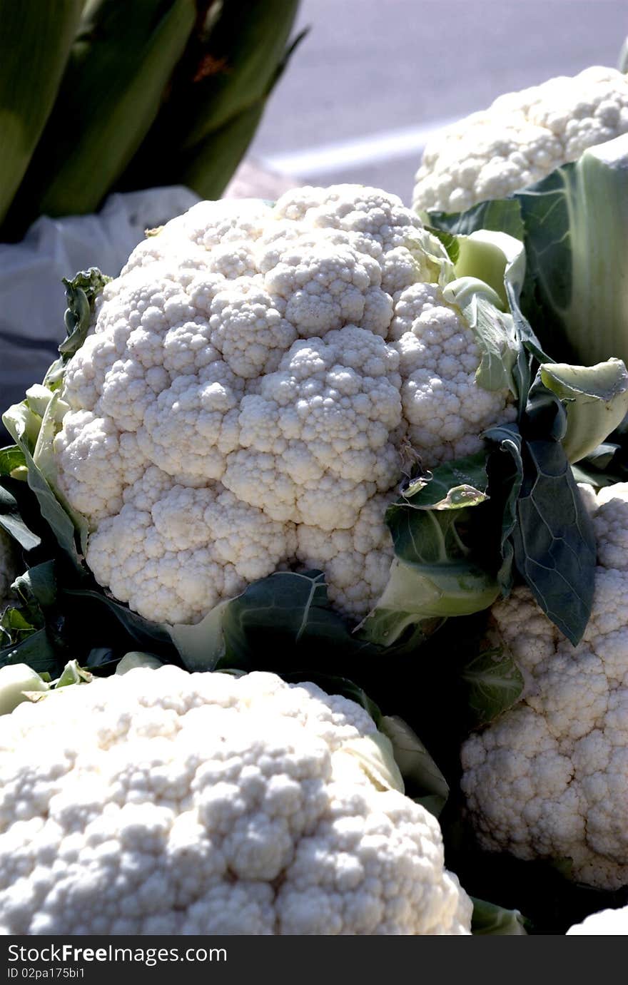 Cauilflower for sale at the local market. Cauilflower for sale at the local market