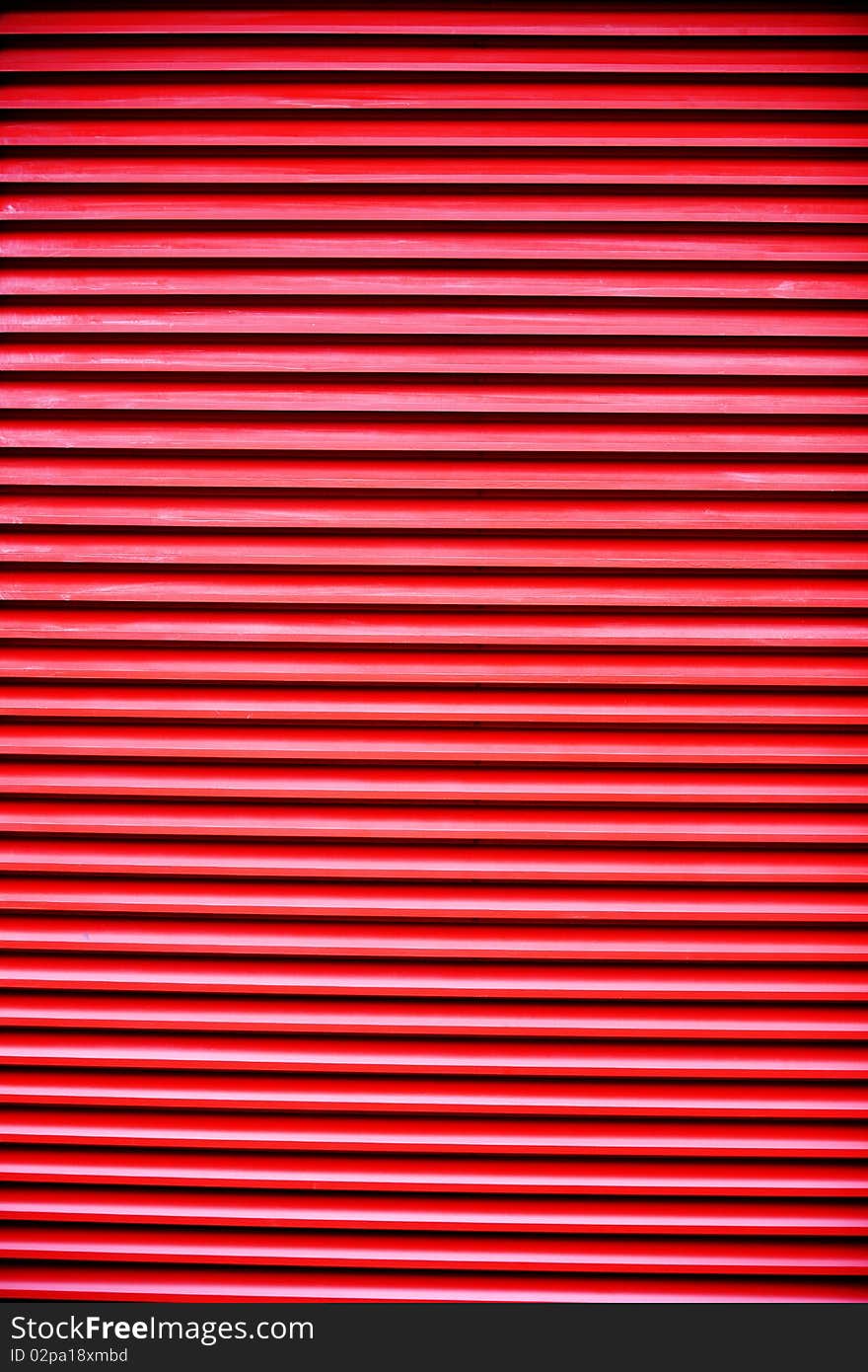 Red grid made of wood