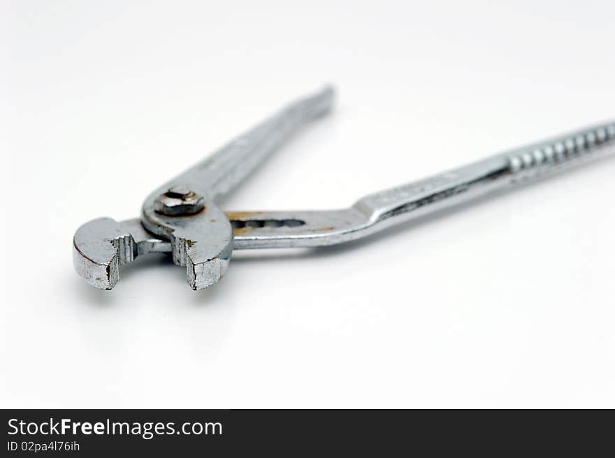 Plier on white background,cropped