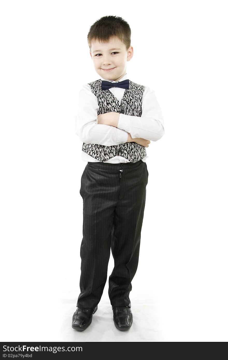 Smile boy standing on white background. Smile boy standing on white background