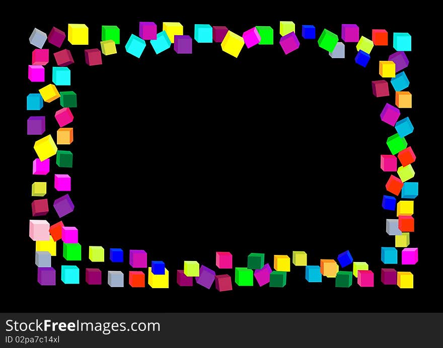 Colorful 3D cubes vector background.