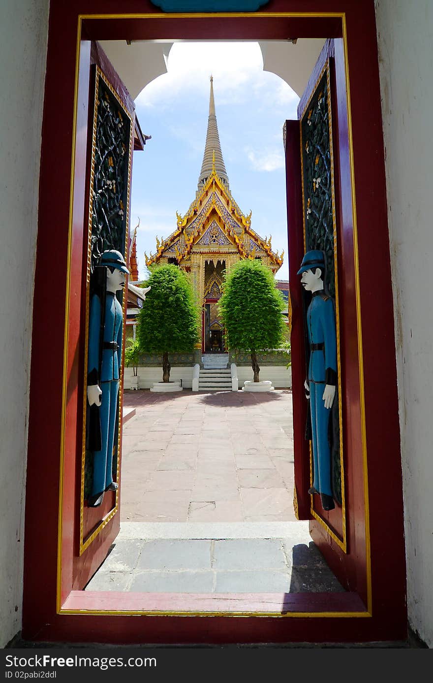 Gate trough the beautiful temple in Thailand. Gate trough the beautiful temple in Thailand