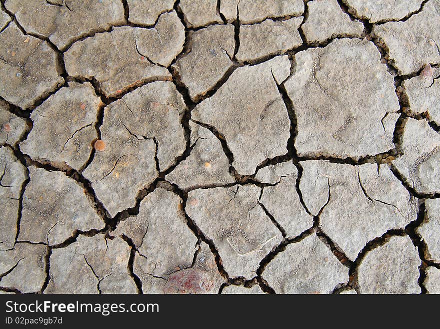 Dry cracked soil