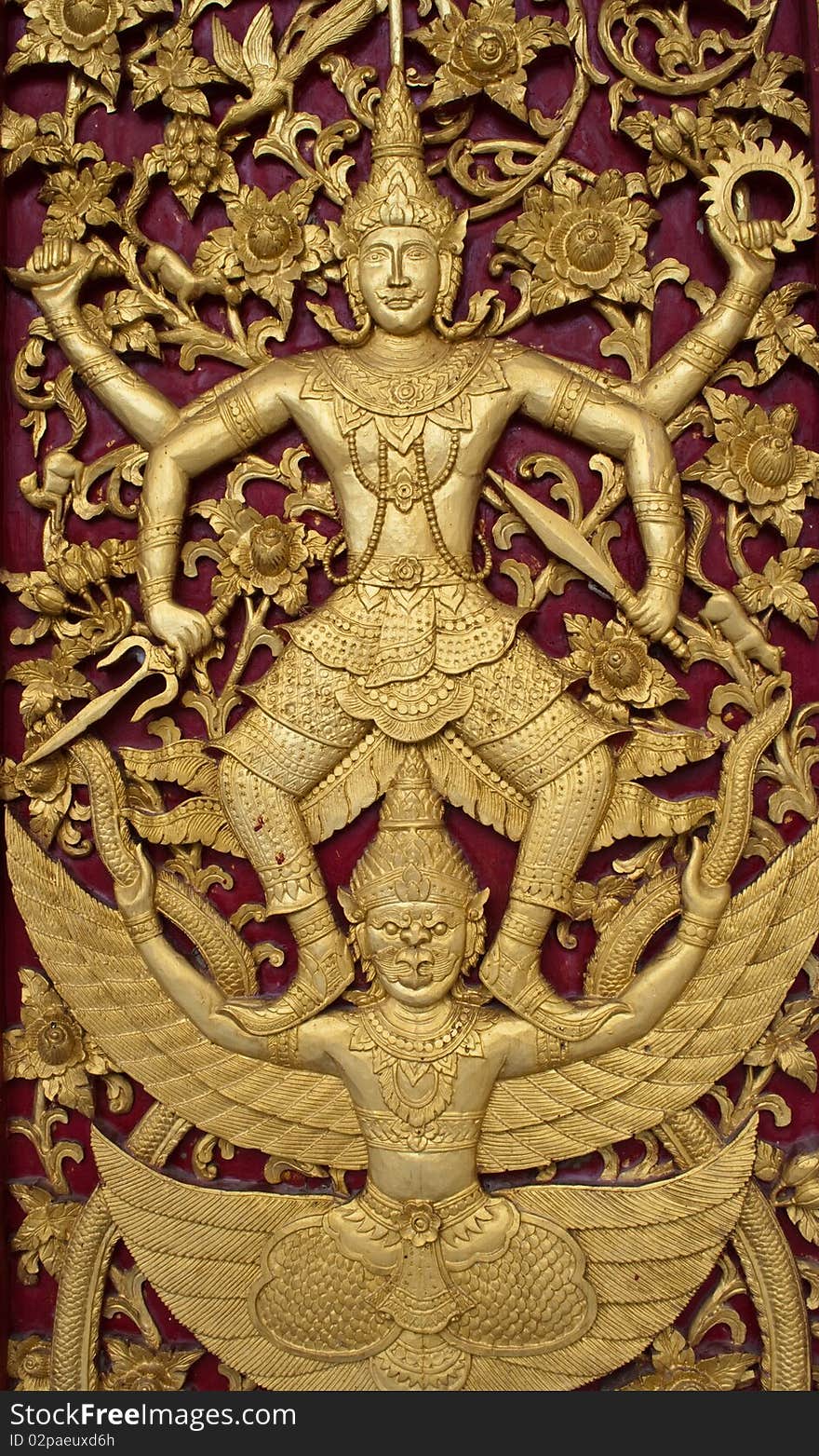 Traditional Thai style wood carving