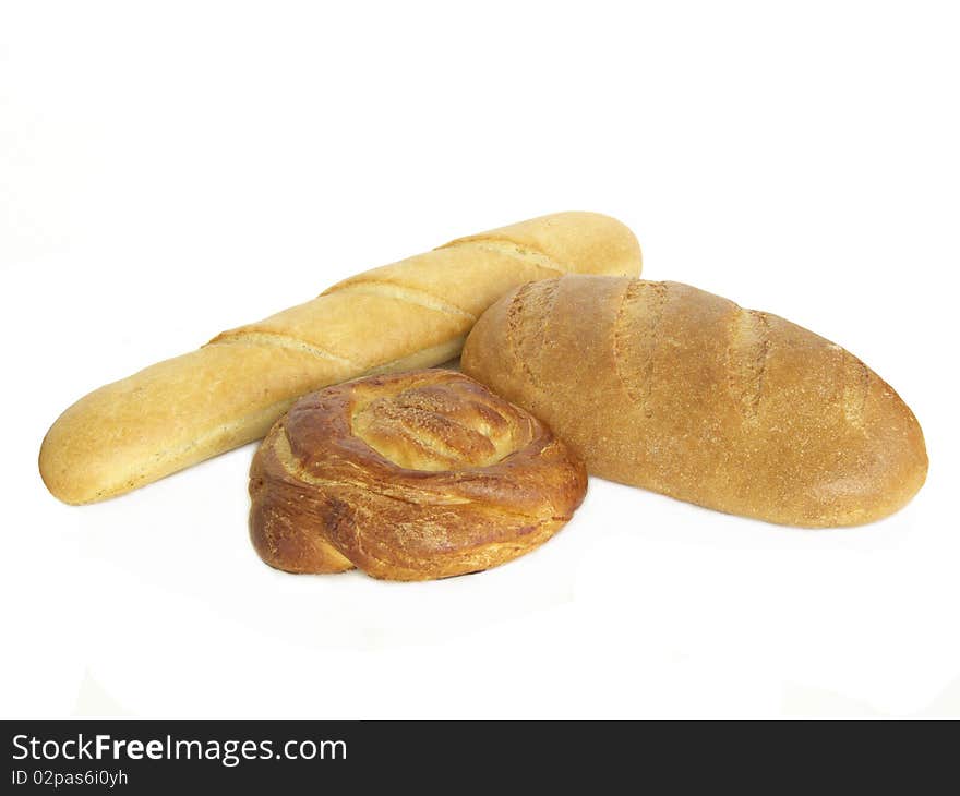 Bread on a white background, isolated