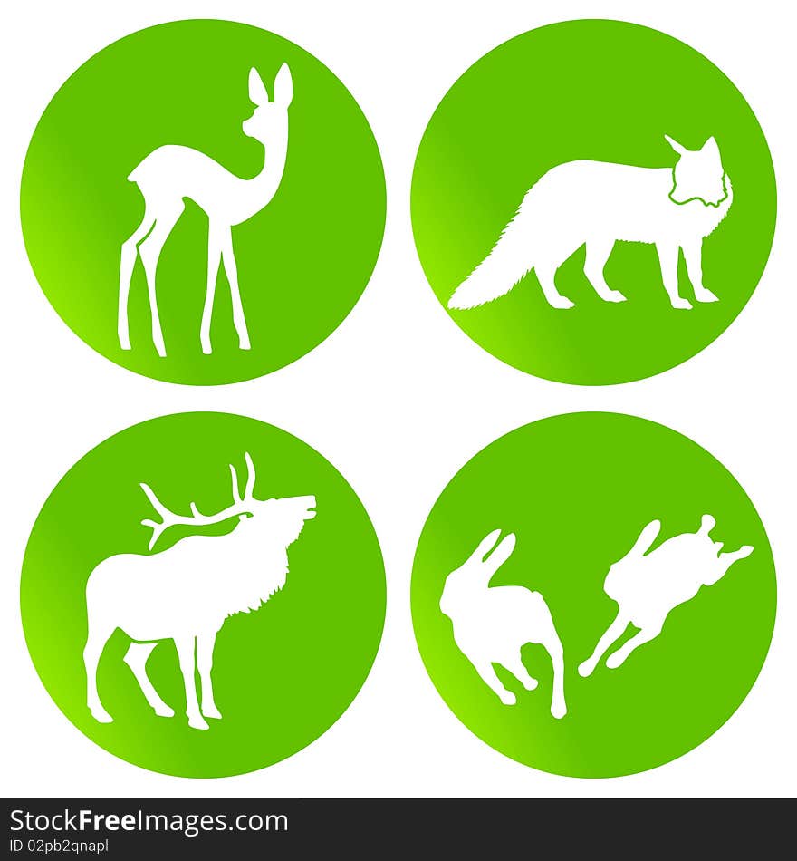 Green wildlife, green animals symbol