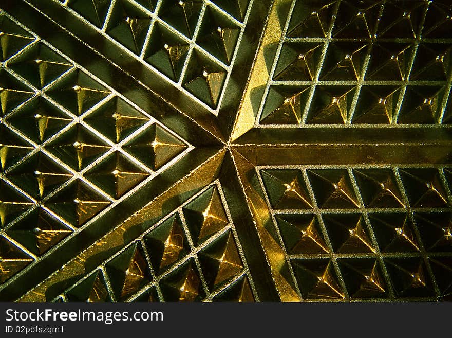 Close-up of a reflecting honeycomb pattern