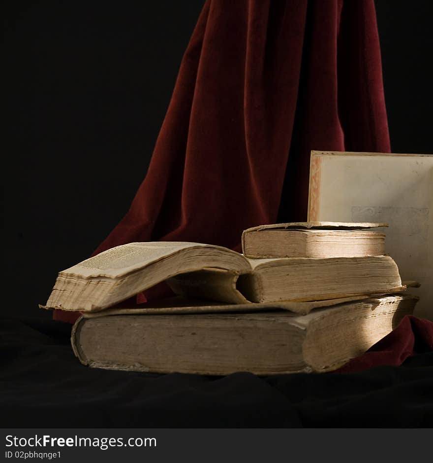 Still life of latin ancient books. Still life of latin ancient books