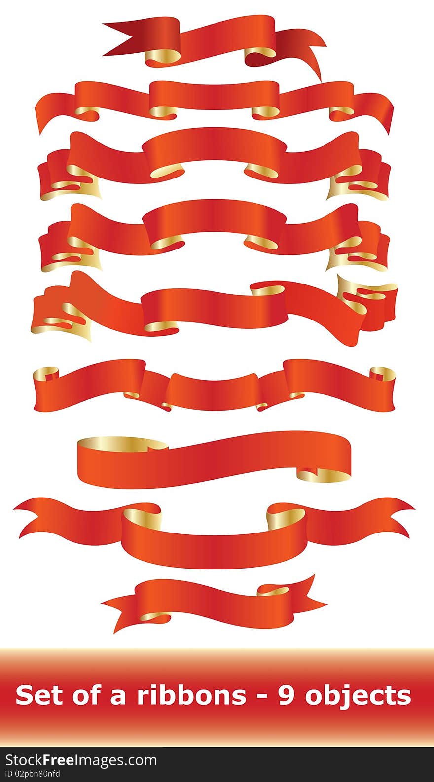 Set of ribbons, vector illustration