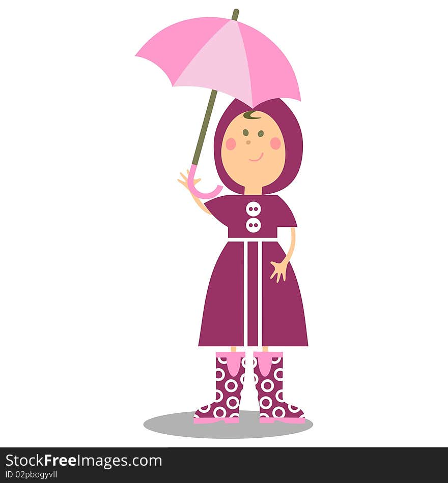 Girl walking with umbrella 19