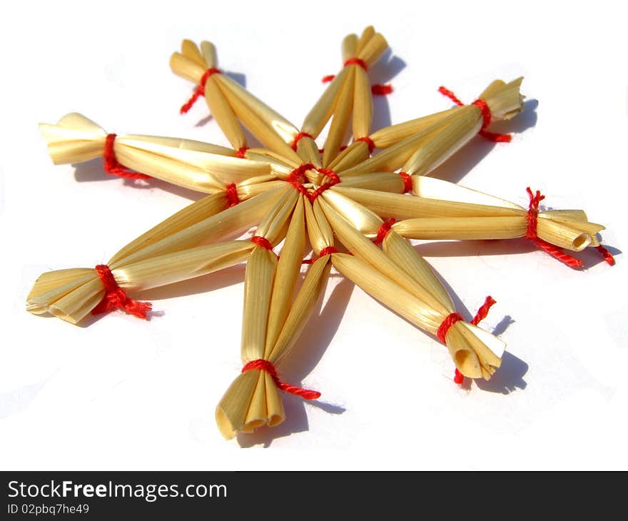 Detail photo of the straw decoration background