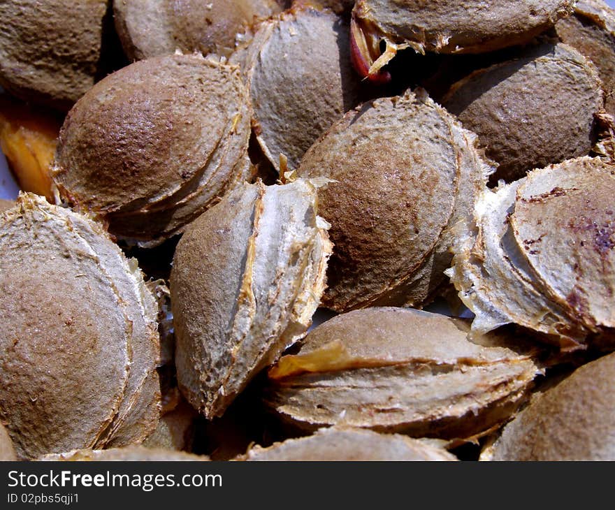 Detail photo of the apricot stones background