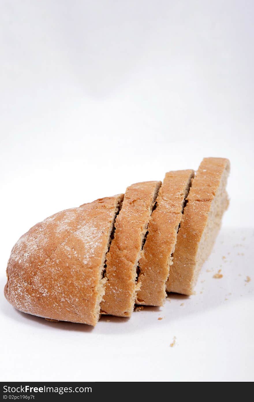 Brown bread isolated on white