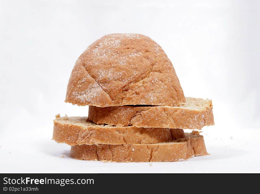 Brown bread isolated on white