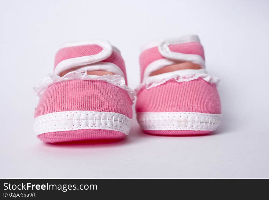 Cute pink soft tiny baby Booties.