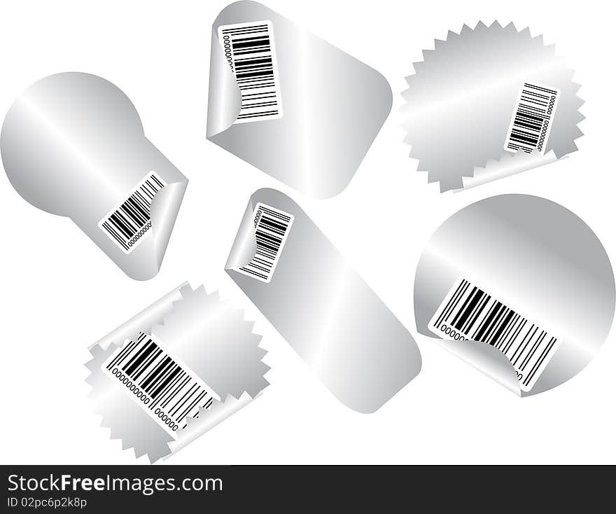 Illustration of sales stickers with bar codes