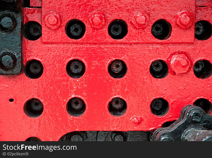 Detail of old steam engine train, abstract backgrounds, horizontal