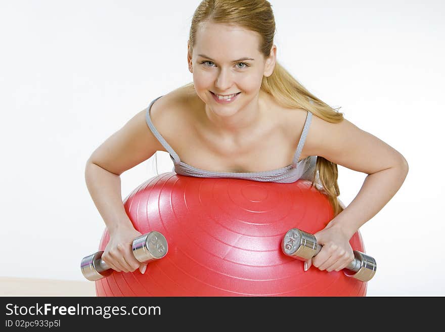 Portrait of exercising young woman. Portrait of exercising young woman