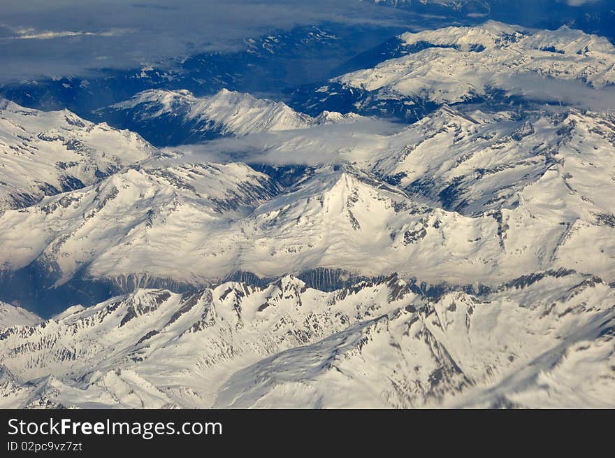 Alps bird eye view