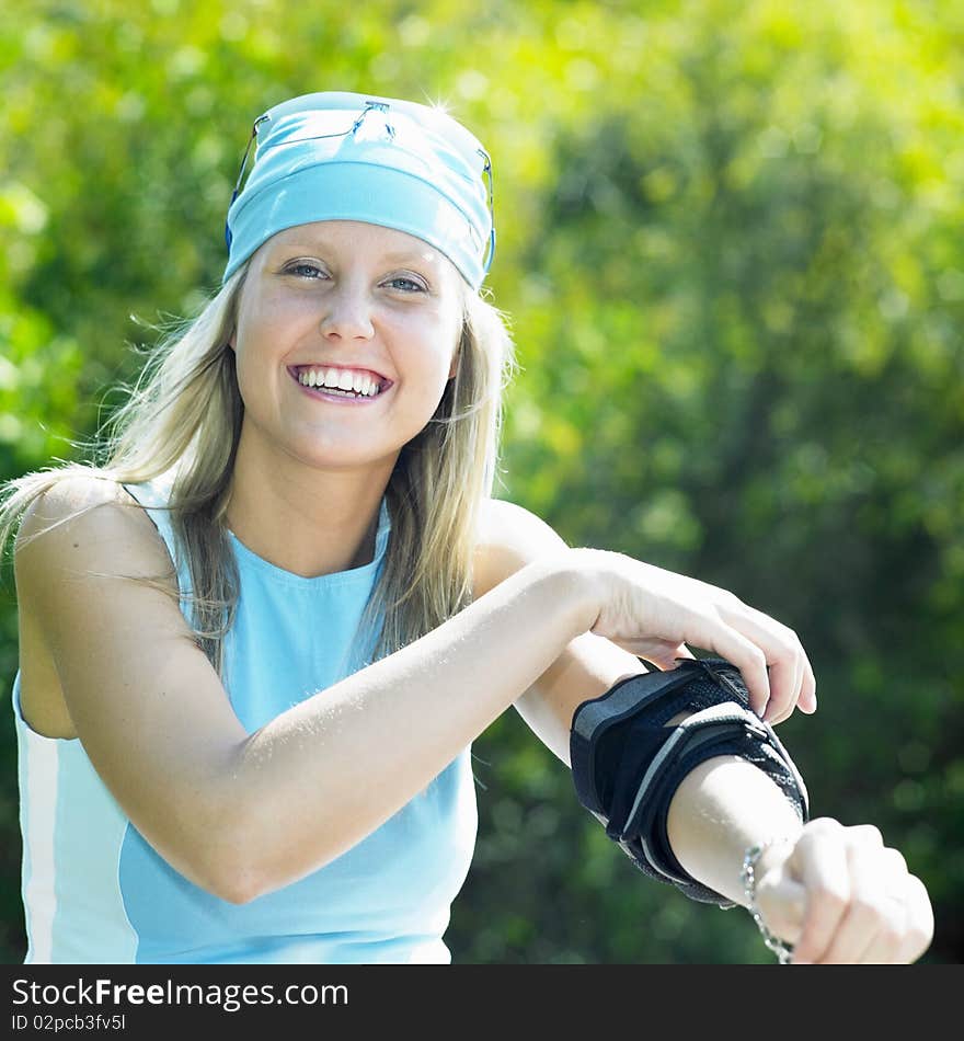 Young inline skater's portrait